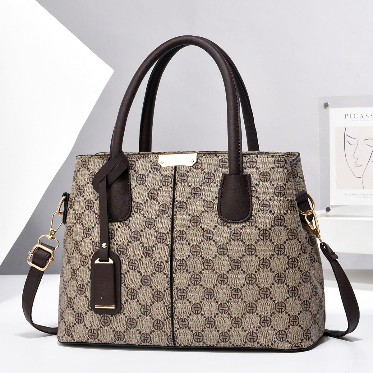 New Fashion Handbag for Middle-aged Mom, Large Capacity Shoulder Bag