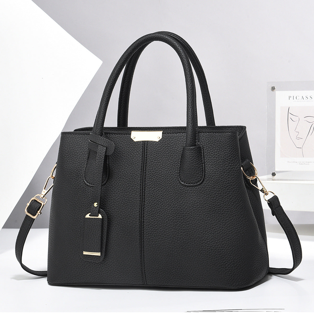 New Fashion Handbag for Middle-aged Mom, Large Capacity Shoulder Bag