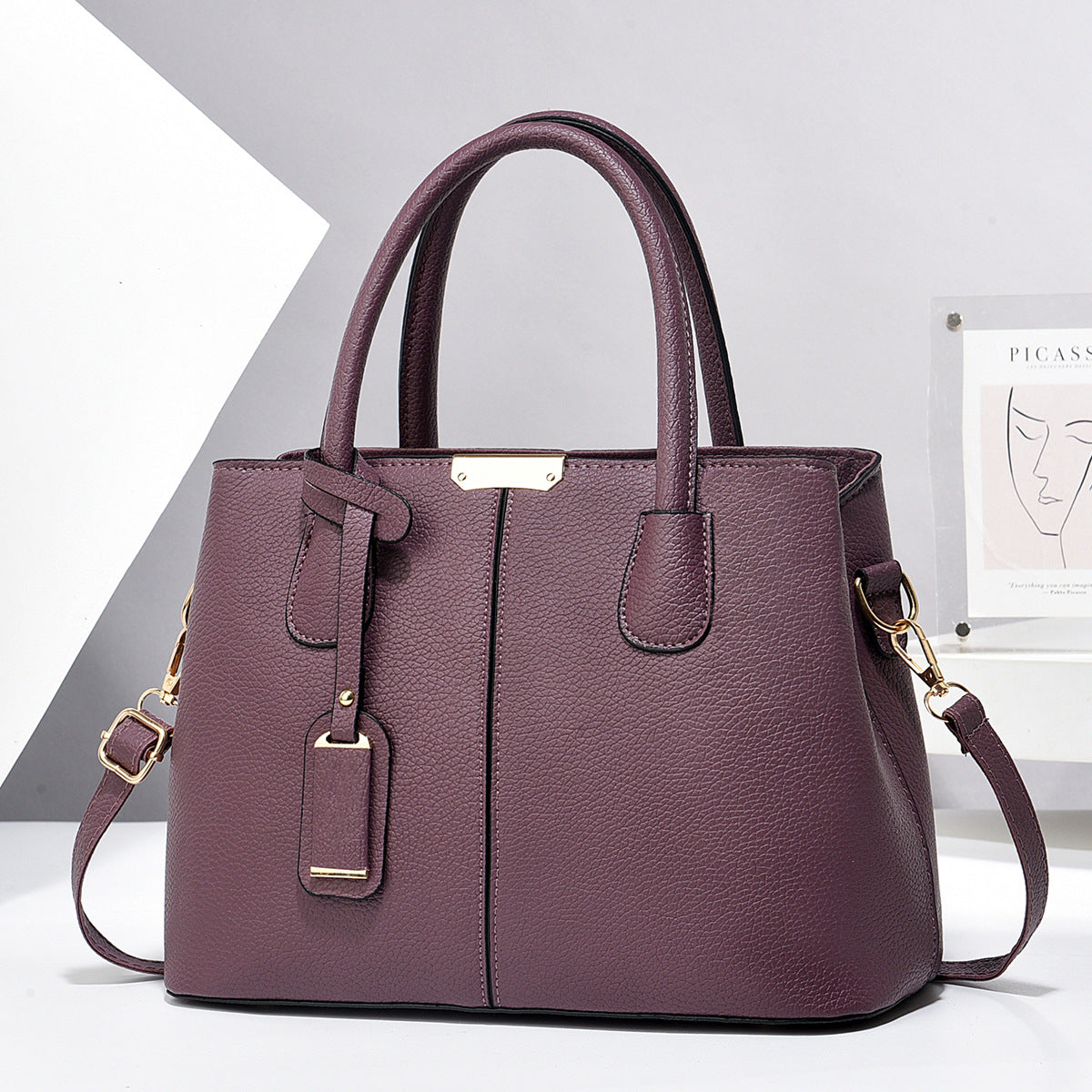 New Fashion Handbag for Middle-aged Mom, Large Capacity Shoulder Bag