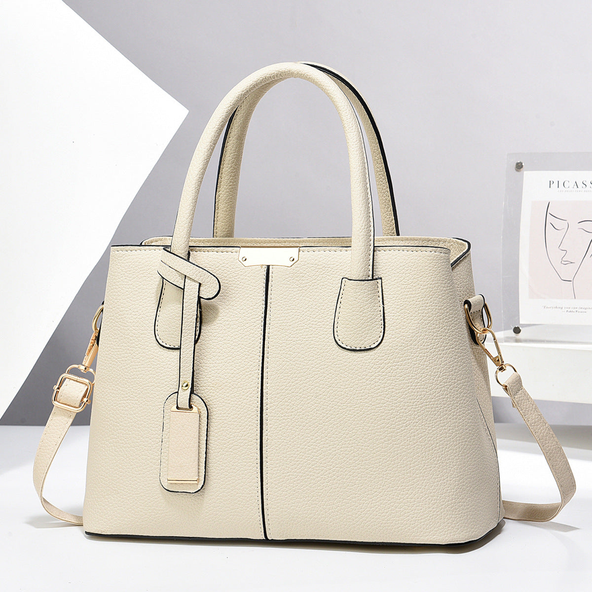 New Fashion Handbag for Middle-aged Mom, Large Capacity Shoulder Bag