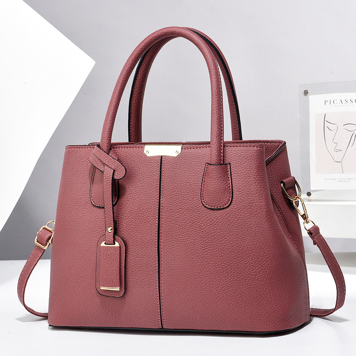 New Fashion Handbag for Middle-aged Mom, Large Capacity Shoulder Bag