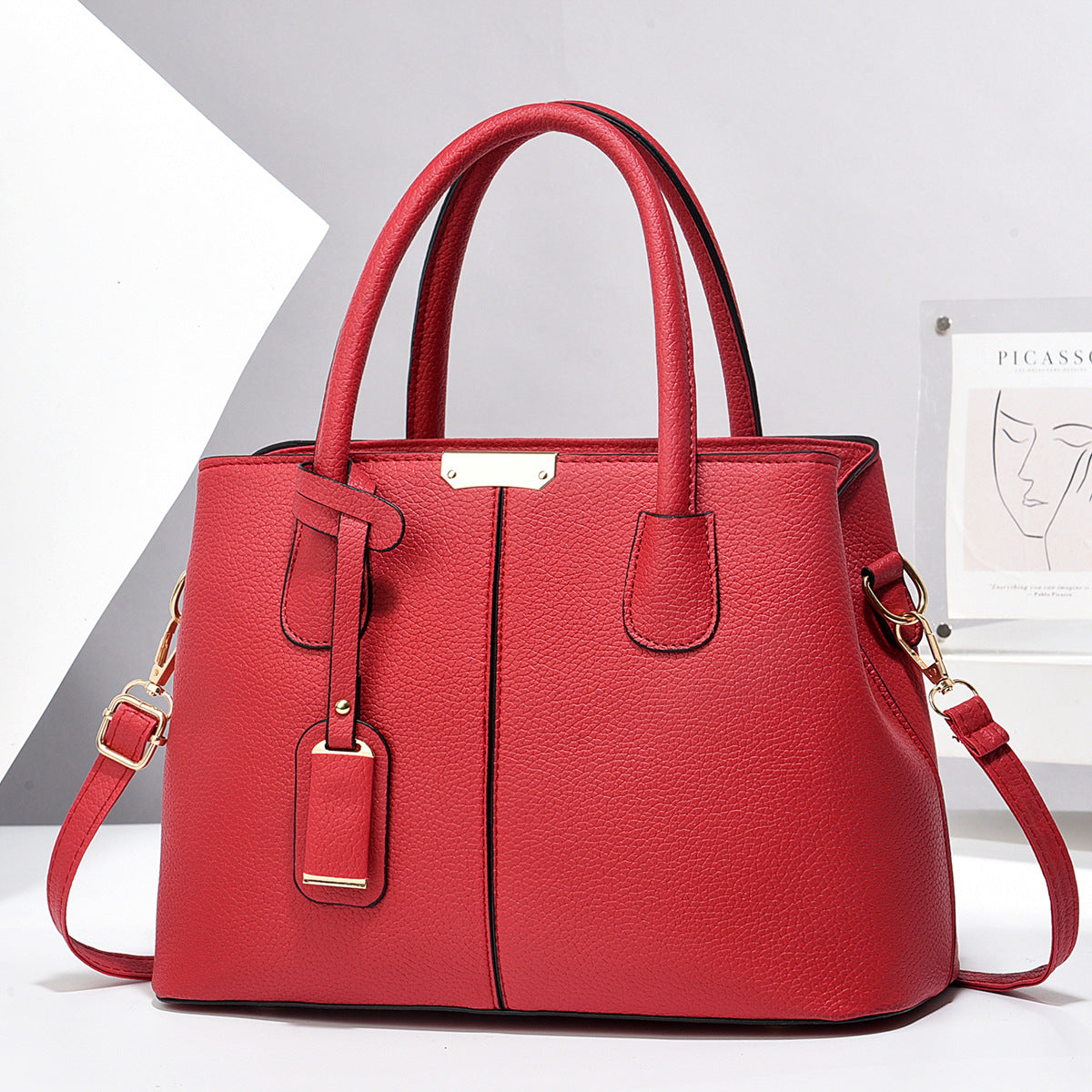New Fashion Handbag for Middle-aged Mom, Large Capacity Shoulder Bag